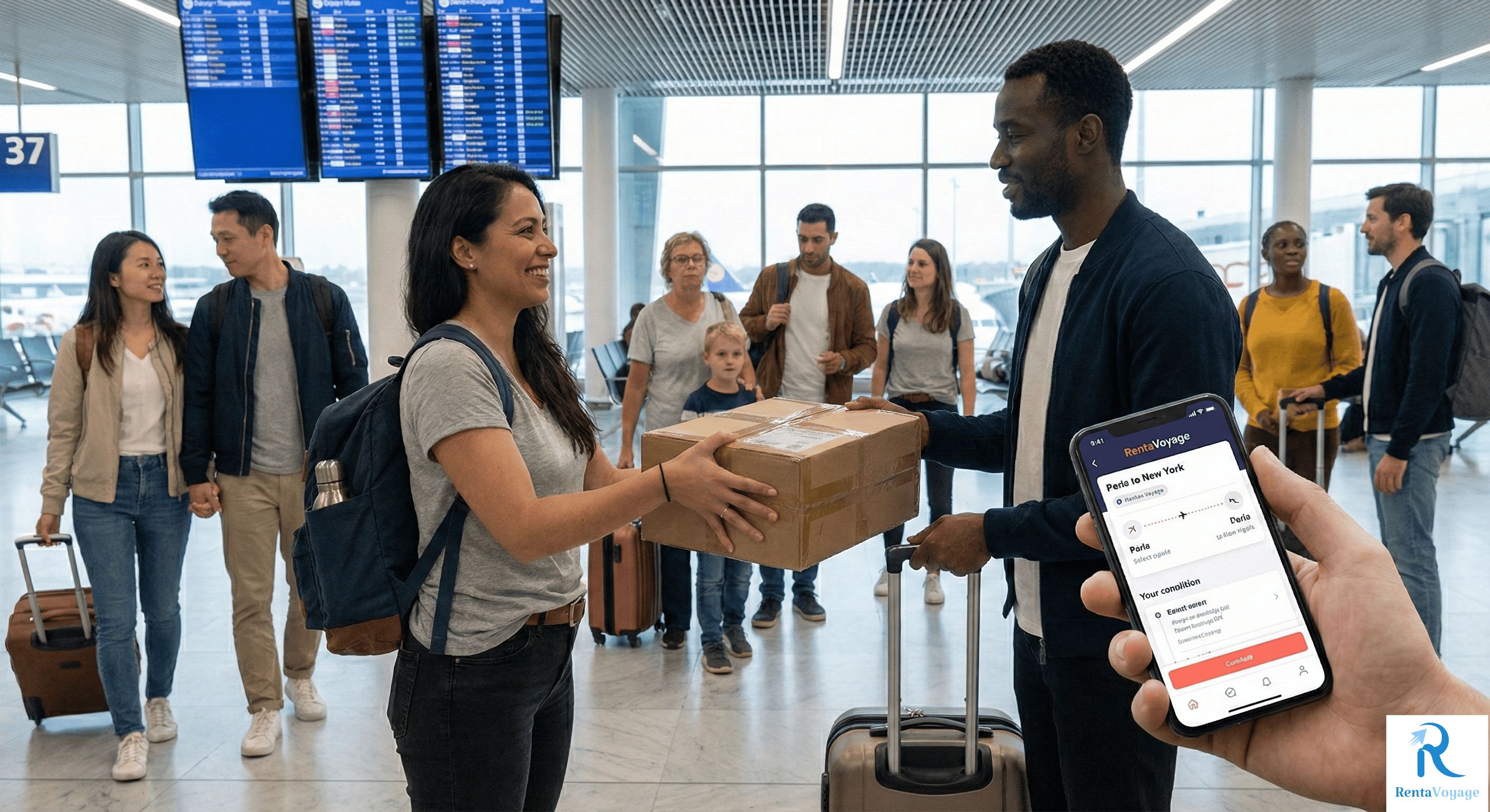 Secure crowdshipping between travelers and senders